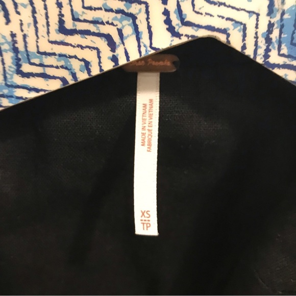 Free People Flared Sleeve Linen Blazer XS black jacket NWT - Picture 7 of 13